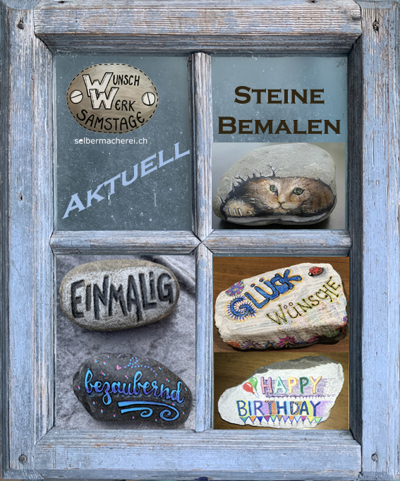 Fenster aktuell Steine bemalen